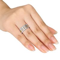 0.37 CT. T.W. Diamond Stackable Three Ring Set in 10K Two-Tone Gold|Peoples Jewellers