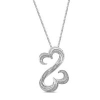 Open Hearts by Jane Seymour™ 0.15 CT. T.W. Diamond Swirl Pendant in Sterling Silver|Peoples Jewellers