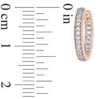 0.23 CT. T.W. Diamond Inside-Out Vintage-Style Huggie Hoop Earrings in 14K Rose Gold|Peoples Jewellers