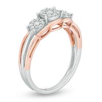 0.24 CT. T.W. Diamond Three Stone Frame Ring in 10K Two-Tone Gold|Peoples Jewellers