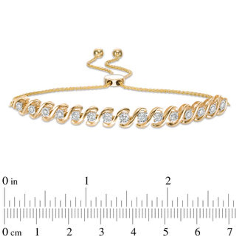 0.50 CT. T.W. Diamond "S" Bolo Bracelet in 10K Gold - 9.0"|Peoples Jewellers