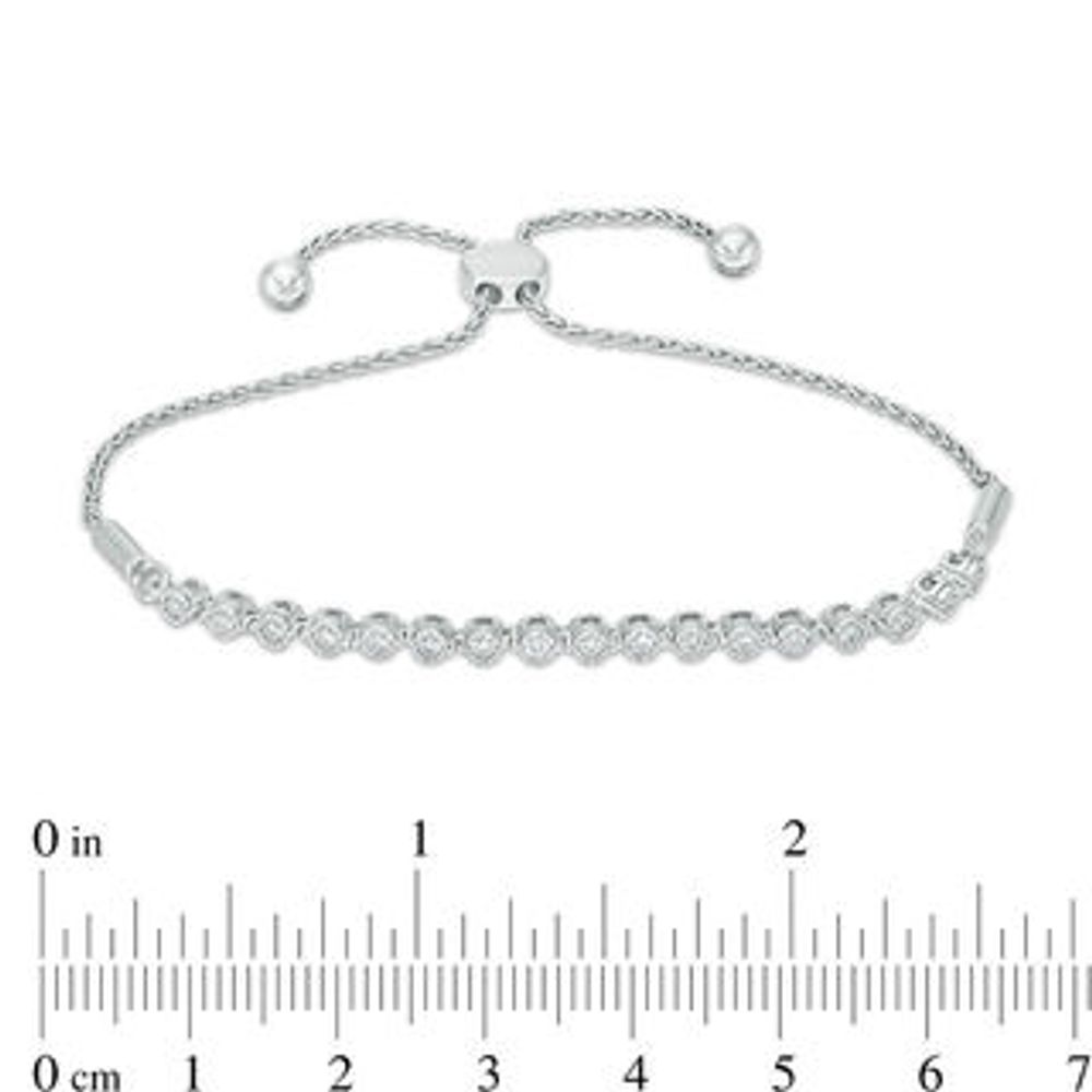0.33 CT. T.W. Diamond Bolo Bracelet in 10K White Gold - 9.0"|Peoples Jewellers