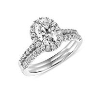 0.77 CT. T.W. Oval Diamond Frame Bridal Set in 14K White Gold|Peoples Jewellers