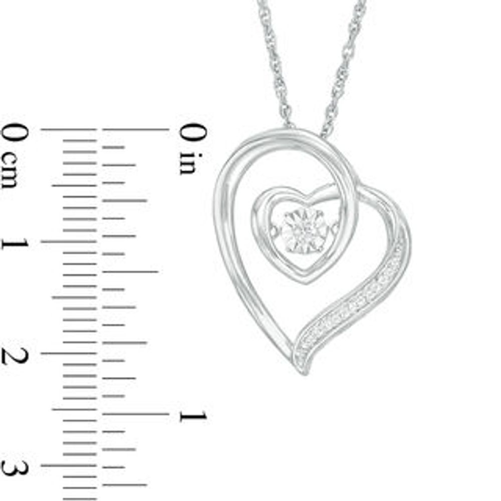 Unstoppable Love™ 0.07 CT. T.W. Diamond Double Tilted Heart Pendant in Sterling Silver|Peoples Jewellers