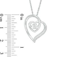 Unstoppable Love™ 0.07 CT. T.W. Diamond Double Tilted Heart Pendant in Sterling Silver|Peoples Jewellers