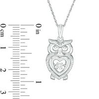 Unstoppable Love™ Diamond Accent Heart Owl Pendant in Sterling Silver|Peoples Jewellers