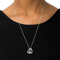 Unstoppable Love™ 0.09 CT. T.W. Diamond Tilted Heart "MOM" Bolo Necklace in 10K White Gold - 30"|Peoples Jewellers