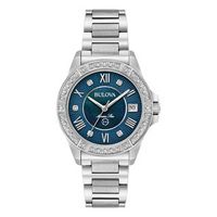 Ladies' Bulova Marine Star Diamond Accent Watch with Blue Mother-of-Pearl Dial (Model: 96R215)|Peoples Jewellers