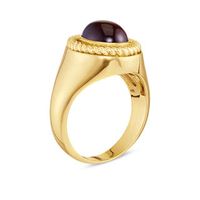 Oval Garnet Rope Frame Ring in 10K Gold|Peoples Jewellers