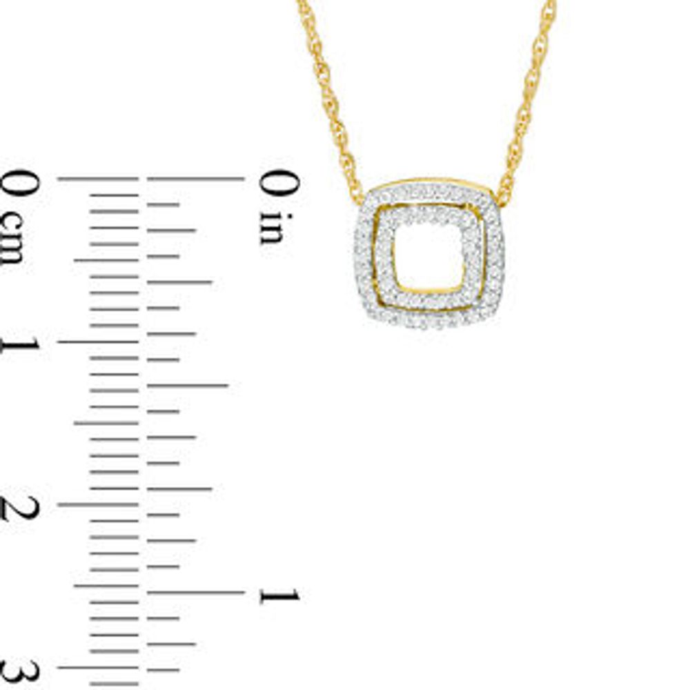 0.09 CT. T.W. Diamond Double Square Pendant in 10K Gold|Peoples Jewellers