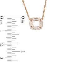 0.09 CT. T.W. Diamond Double Square Pendant in 10K Rose Gold|Peoples Jewellers