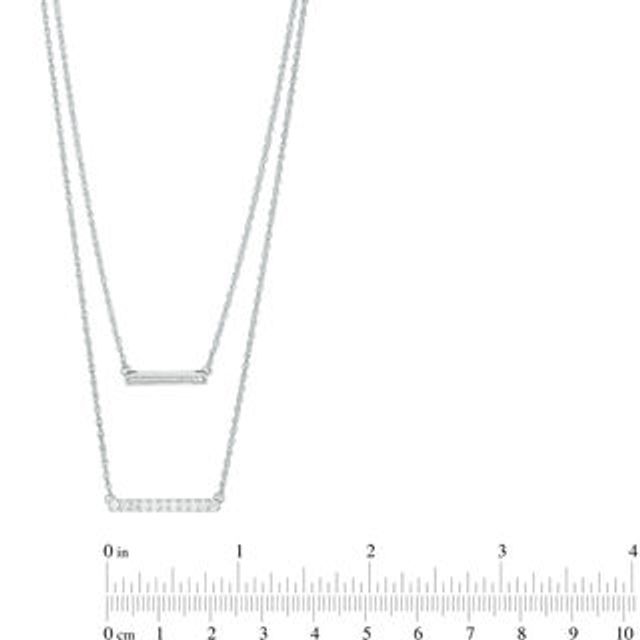 0.45 CT. T.W. Diamond Graduated Double Row Chevron Necklace in Sterling  Silver