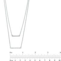 0.45 CT. T.W. Diamond Horizontal Bar Double Strand Necklace in Sterling Silver - 20"|Peoples Jewellers