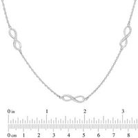 0.23 CT. T.W. Diamond Infinity Station Necklace in Sterling Silver|Peoples Jewellers