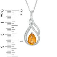 Pear-Shaped Citrine and 0.15 CT. T.W. Diamond Flame Pendant in 10K White Gold|Peoples Jewellers