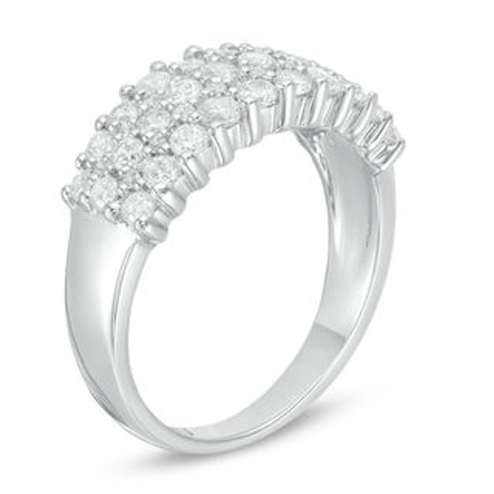 0.95 CT. T.W. Diamond Multi-Row Band in 10K White Gold|Peoples Jewellers