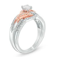 0.45 CT. T.W. Diamond Bypass Bridal Set in 10K Two-Tone Gold|Peoples Jewellers