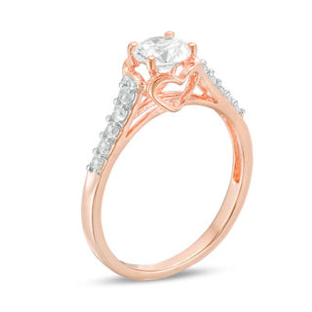 Lab-Created White Sapphire Engagement Ring in 10K Rose Gold|Peoples Jewellers