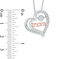 Unstoppable Love™ Diamond Accent "mom" Tilted Heart Pendant in Sterling Silver and 10K Rose Gold|Peoples Jewellers