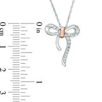 Aquamarine Bow Necklace in Sterling Silver and 10K Rose Gold|Peoples Jewellers