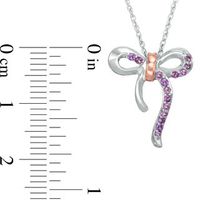 Amethyst Bow Necklace in Sterling Silver and 10K Rose Gold|Peoples Jewellers