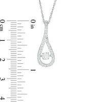 Unstoppable Love™ Lab-Created White Sapphire and 0.18 CT. T.W. Diamond Teardrop Pendant in Sterling Silver|Peoples Jewellers