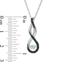 Unstoppable Love™ Aquamarine and Black Diamond Accent Cascading Infinity Pendant in Sterling Silver|Peoples Jewellers