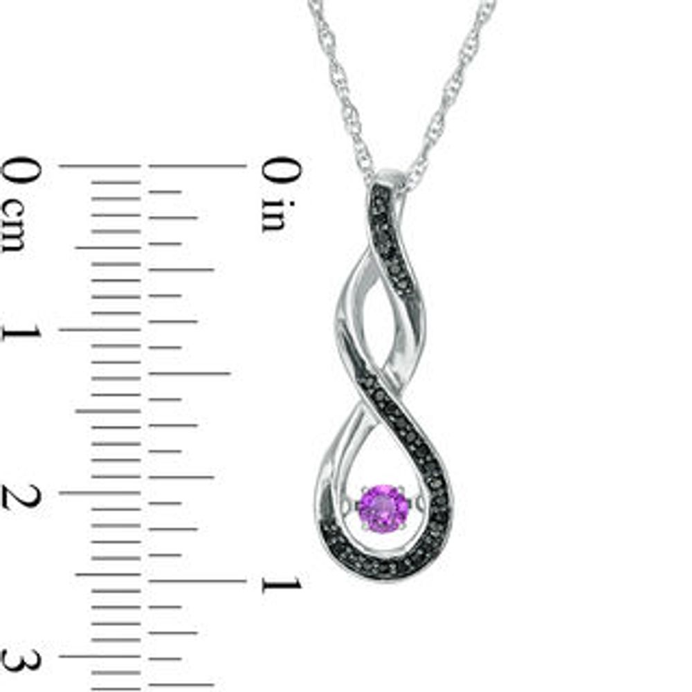 Unstoppable Love™ Amethyst and Black Diamond Accent Cascading Infinity Pendant in Sterling Silver|Peoples Jewellers