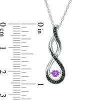 Unstoppable Love™ Amethyst and Black Diamond Accent Cascading Infinity Pendant in Sterling Silver|Peoples Jewellers