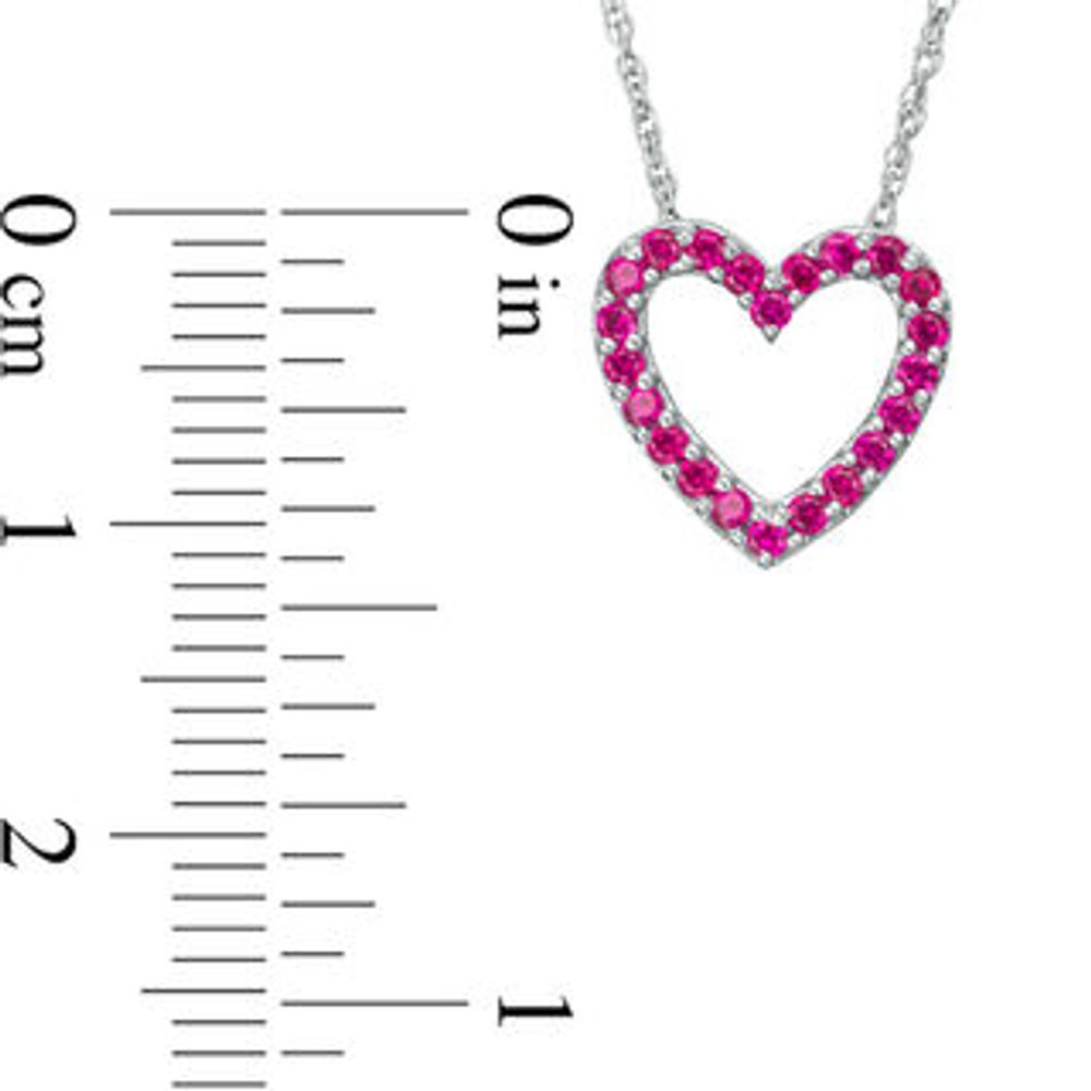 Lab-Created Ruby Heart Pendant in Sterling Silver|Peoples Jewellers