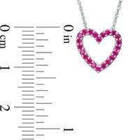 Lab-Created Ruby Heart Pendant in Sterling Silver|Peoples Jewellers