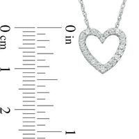 Lab-Created White Sapphire Heart Pendant in Sterling Silver|Peoples Jewellers