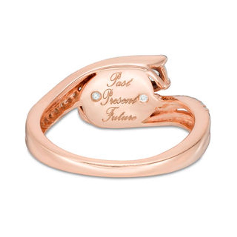 0.25 CT. T.W. Diamond Past Present Future® Bypass Engagement Ring in 10K Rose Gold|Peoples Jewellers