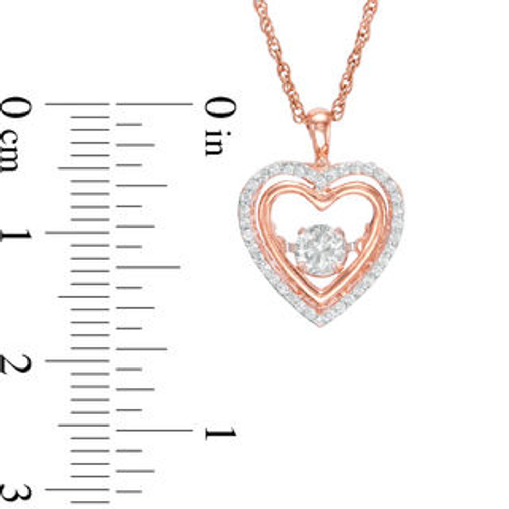 Unstoppable Love™ 0.53 CT. T.W. Diamond Heart Pendant and Drop Earrings Set in 10K Rose Gold|Peoples Jewellers