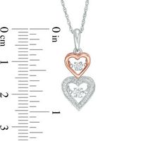 Unstoppable Love™ Diamond Accent Double Heart Pendant in Sterling Silver and 10K Rose Gold|Peoples Jewellers