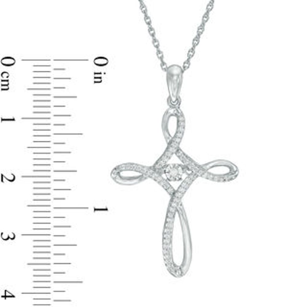 Unstoppable Love™ 0.18 CT. T.W. Diamond Loop Cross Pendant in Sterling Silver|Peoples Jewellers