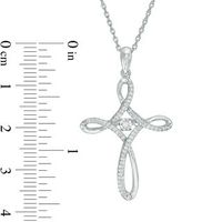 Unstoppable Love™ 0.18 CT. T.W. Diamond Loop Cross Pendant in Sterling Silver|Peoples Jewellers