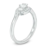 0.30 CT. T.W. Diamond Three Stone Bypass Ring in 10K White Gold|Peoples Jewellers