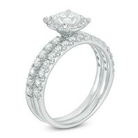 1.50 CT. T.W. Diamond Frame Bridal Set in 14K White Gold|Peoples Jewellers