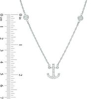 0.15 CT. T.W. Diamond Anchor Station Necklace in Sterling Silver|Peoples Jewellers