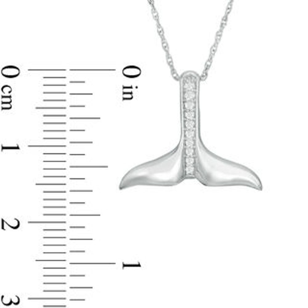 Diamond Accent Whale Tail Pendant in Sterling Silver|Peoples Jewellers