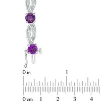 5.5mm Amethyst and 0.18 CT. T.W. Diamond Braid Bracelet in Sterling Silver - 7.25"|Peoples Jewellers