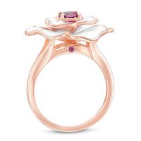 Blöem Rhodolite Garnet with White Enamel Rose Ring in 10K Rose Gold|Peoples Jewellers