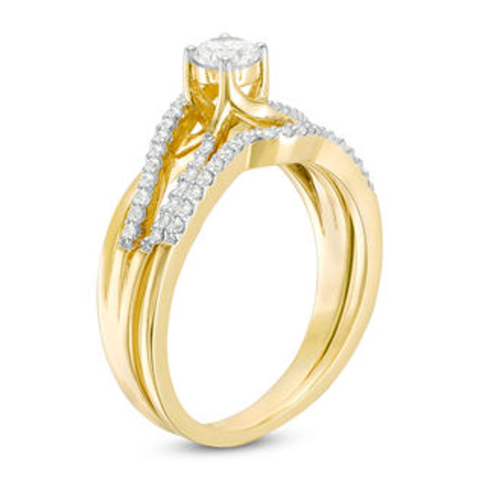 0.50 CT. T.W. Diamond Swirl Bridal Set in 10K Gold|Peoples Jewellers