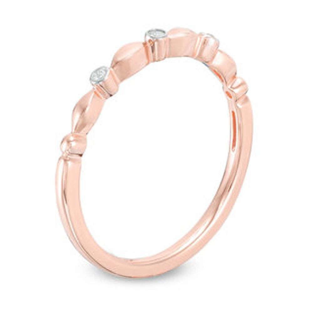 Diamond Accent Alternating Shapes Stackable Band in 10K Rose Gold|Peoples Jewellers
