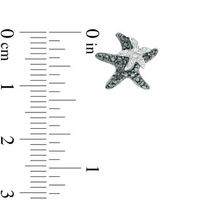 0.12 CT. T.W. Enhanced Black and White Diamond Starfish Stud Earrings in Sterling Silver|Peoples Jewellers