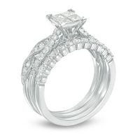 1.15 CT. T.W. Quad Princess-Cut Diamond Three Piece Bridal Set in 14K White Gold|Peoples Jewellers