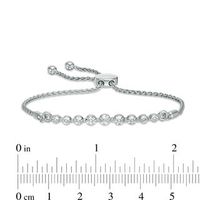 0.04 CT. T.W. Diamond Nine Stone Bolo Bracelet in Sterling Silver - 9.5"|Peoples Jewellers