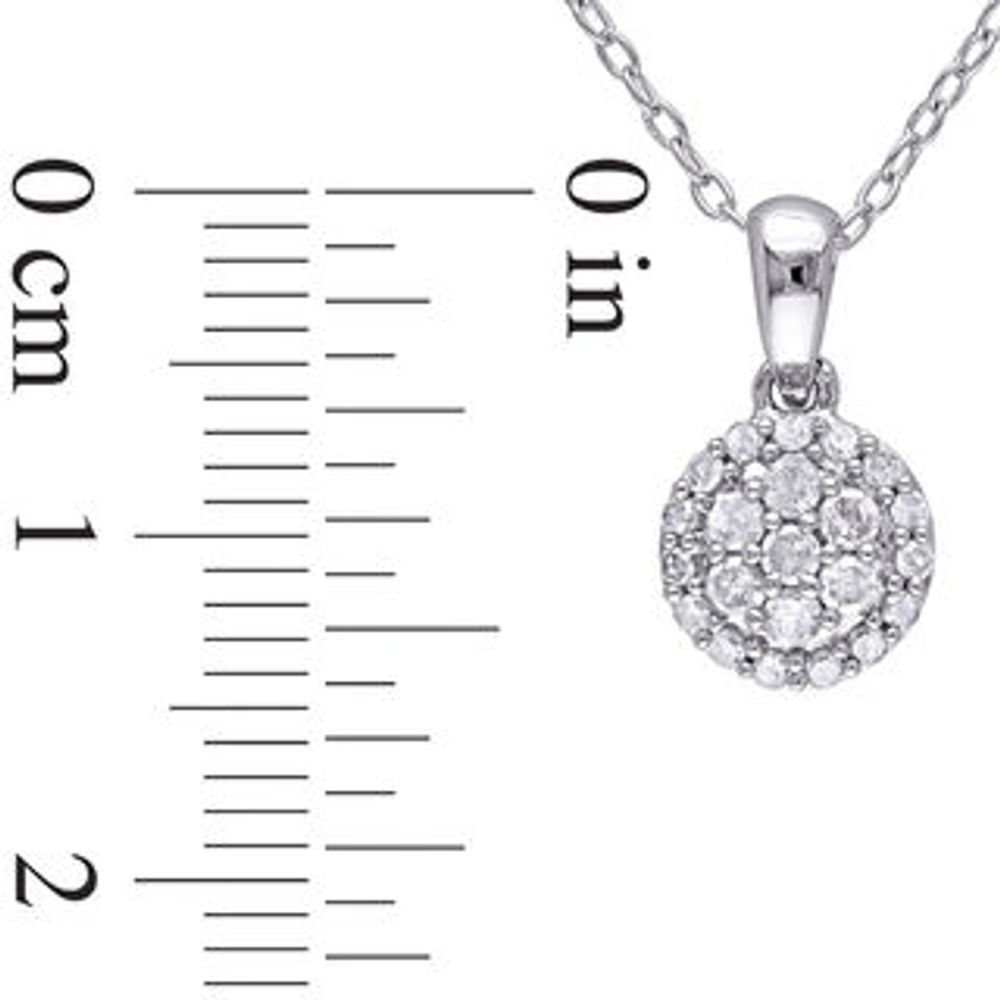 0.26 CT. T.W. Composite Diamond Frame Pendant in Sterling Silver|Peoples Jewellers