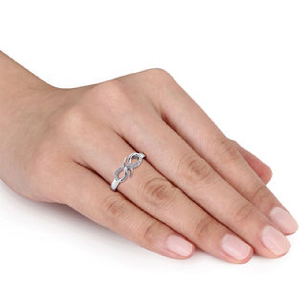 Diamond Accent Infinity Ring in Sterling Silver|Peoples Jewellers